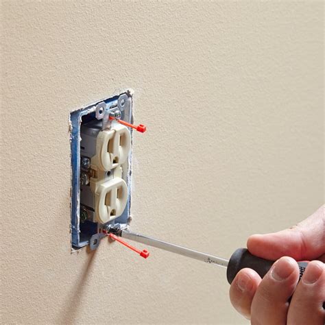 how to repair a broken electrical outlet box|stripped electrical box screw hole.